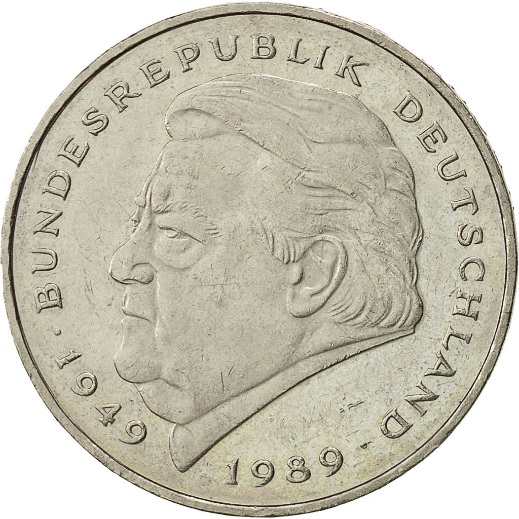 GERMANY - FEDERAL REPUBLIC, 2 Mark, 1990, Munich, EF(40-45), Copper-Nickel Clad