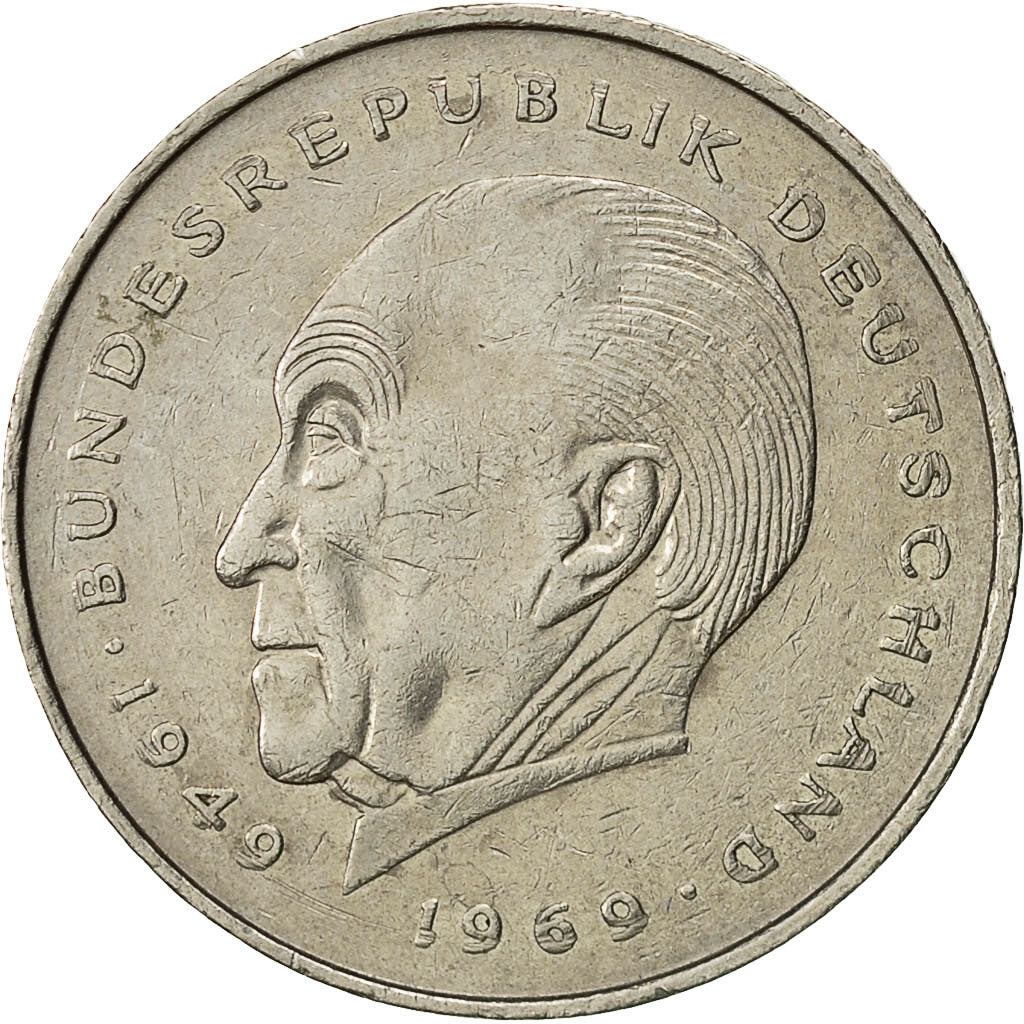 GERMANY - FEDERAL REPUBLIC, 2 Mark, 1980, Stuttgart, EF(40-45), Copper-Nickel