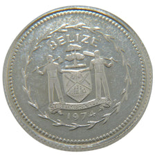 Monnaie, Belize, 10 Cents, 1974, Franklin Mint, FDC, Argent, KM:40a