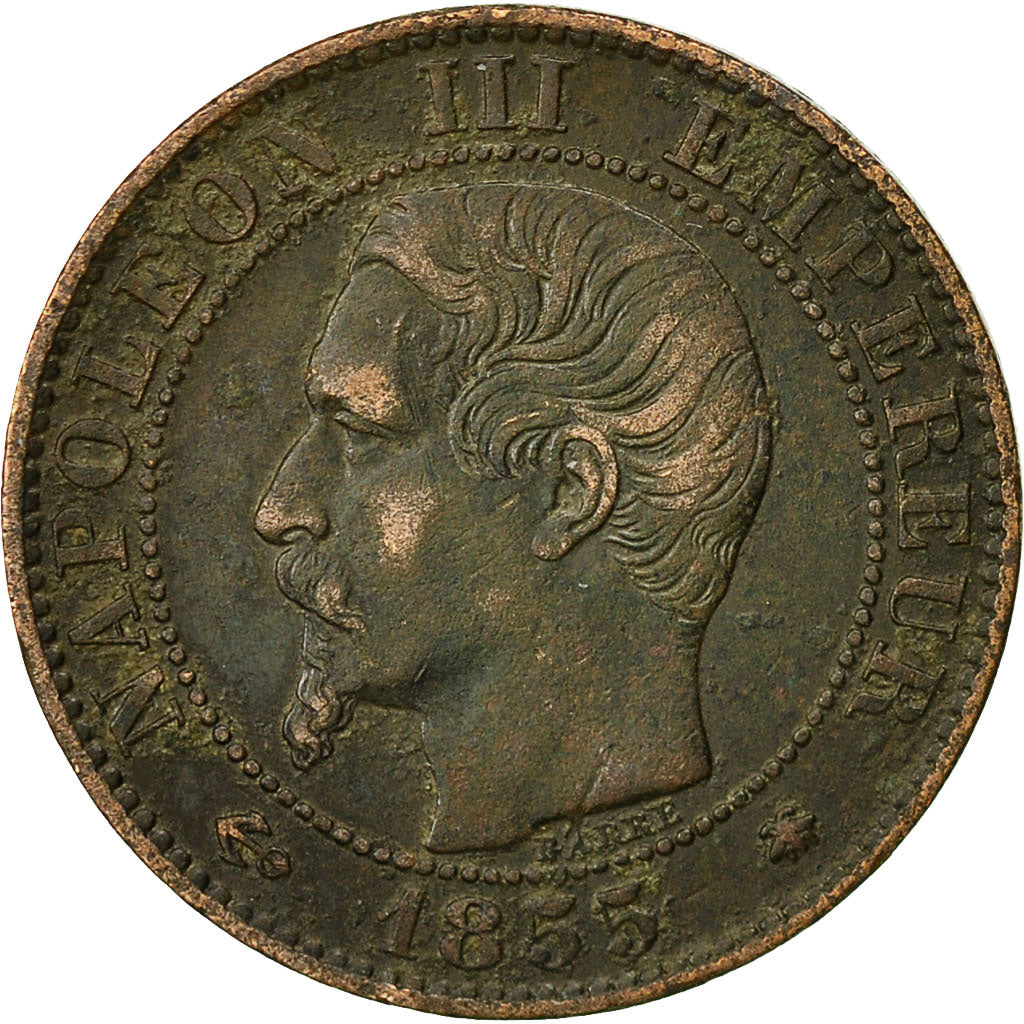 France, Napoleon III, Napoléon III, 5 Centimes, 1855, Strasbourg, VF(20-25)
