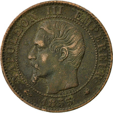 France, Napoleon III, Napoléon III, 5 Centimes, 1855, Strasbourg, VF(20-25)