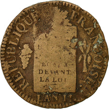 France, Sol aux balances françoise, Sol, 1793, Strasbourg, F(12-15), Bronze