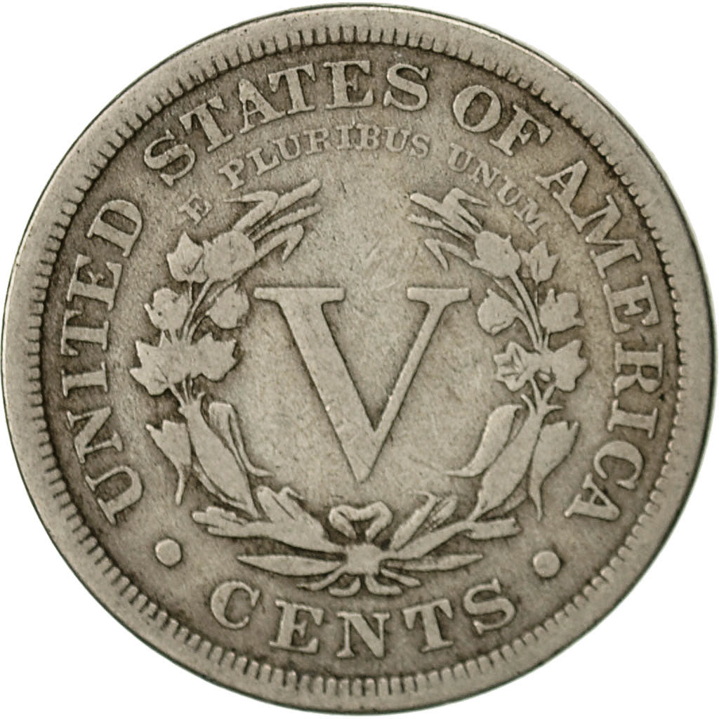 United States, Liberty Nickel, 5 Cents, 1884, U.S. Mint, Philadelphia