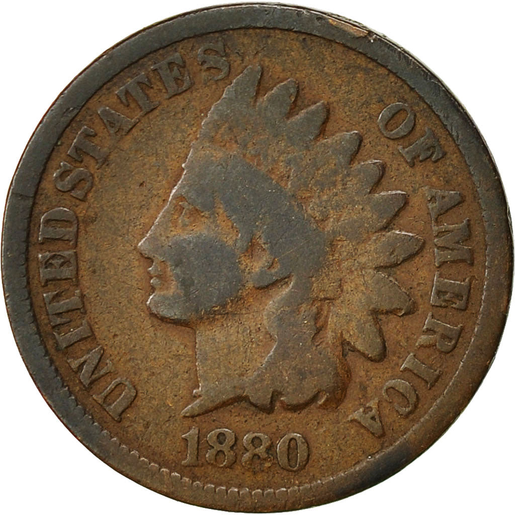 United States, Indian Head Cent, Cent, 1880, U.S. Mint, Philadelphia, EF(40-45)