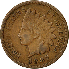 United States, Indian Head Cent, Cent, 1887, U.S. Mint, Philadelphia, AU(50-53)