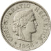 Suiza, 5 Rappen, 1958, Bern, BC+, Cobre - níquel, KM:26