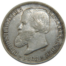 BRAZIL, 200 Reis, 1868, KM #471, EF(40-45), Silver, 2.30