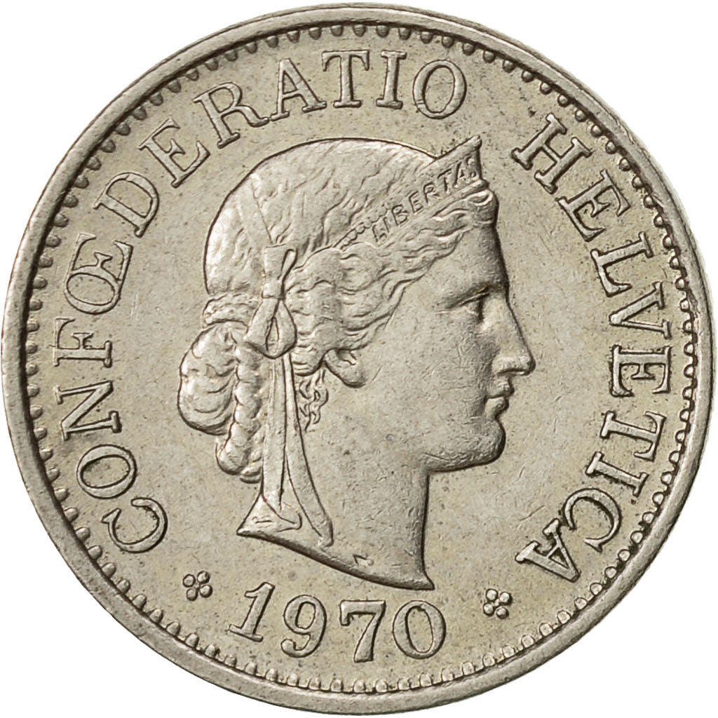 Schweiz, 10 Rappen, 1970, Bern, SS, Copper-nickel, KM:27