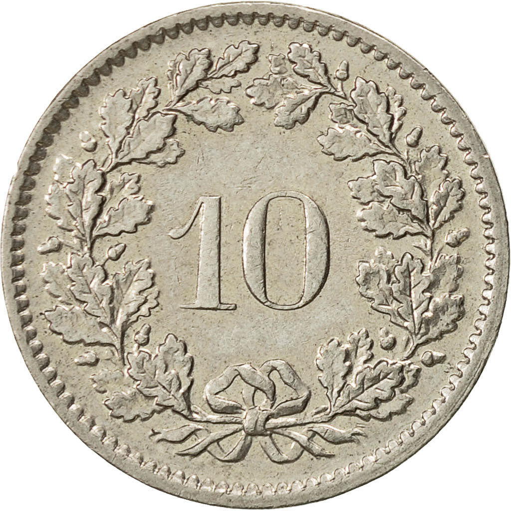Schweiz, 10 Rappen, 1970, Bern, SS, Copper-nickel, KM:27