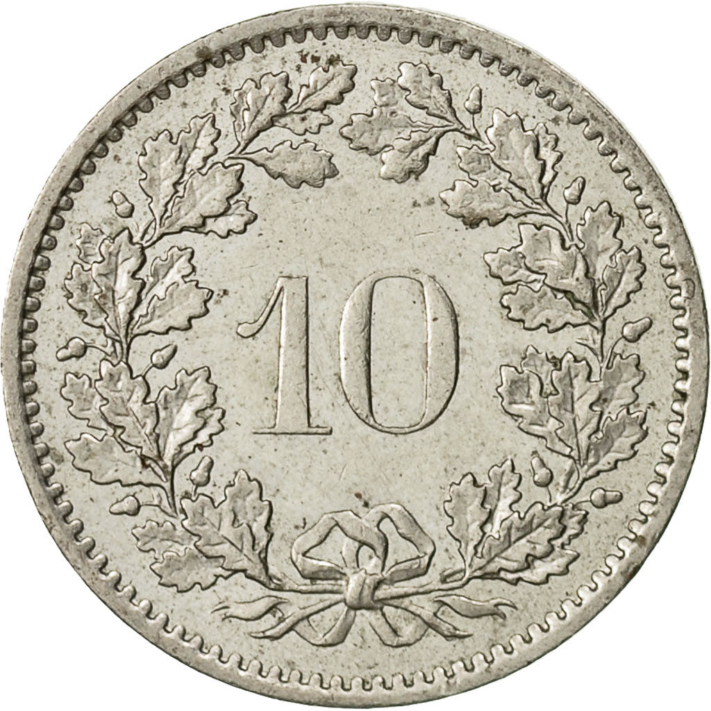 Switzerland, 10 Rappen, 1975, Bern, EF(40-45), Copper-nickel, KM:27