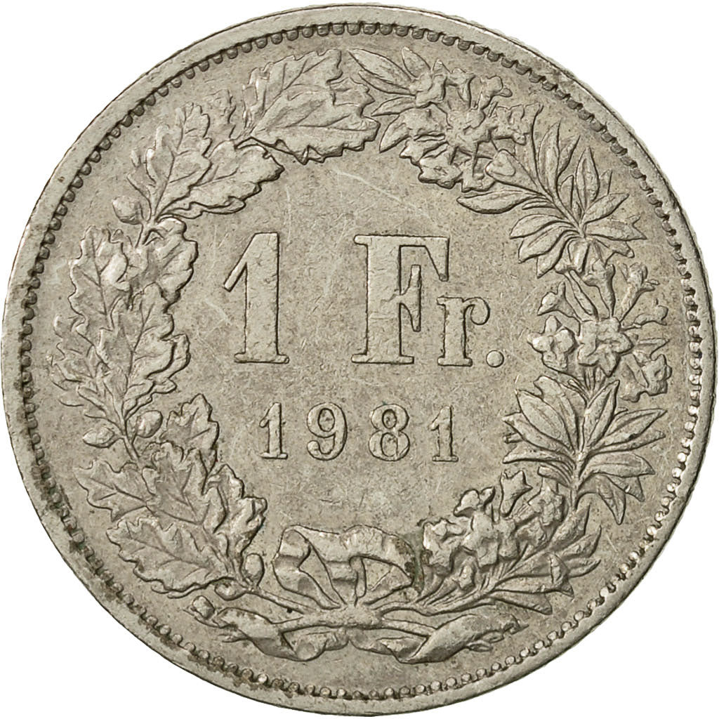 Suiza, Franc, 1981, Bern, MBC, Cobre - níquel, KM:24a.1