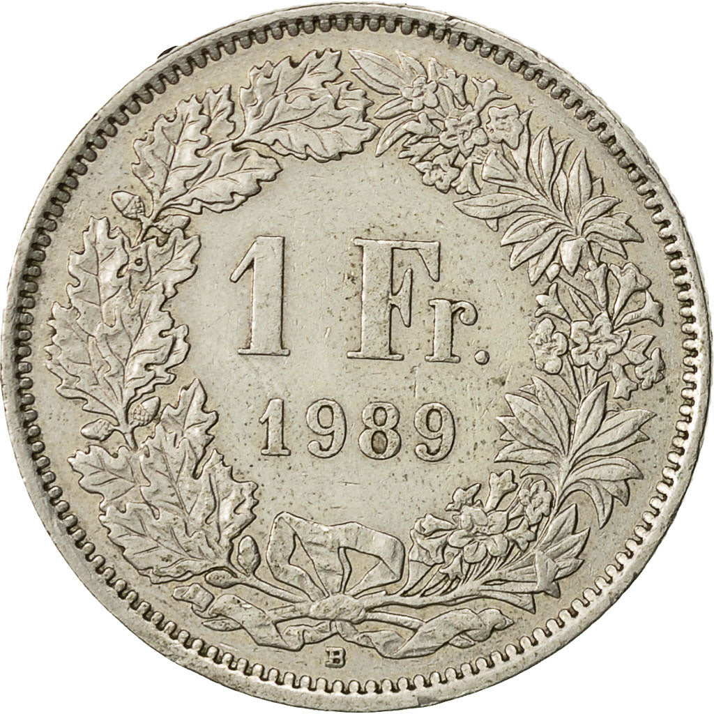 Suiza, Franc, 1989, Bern, MBC, Cobre - níquel, KM:24a.1