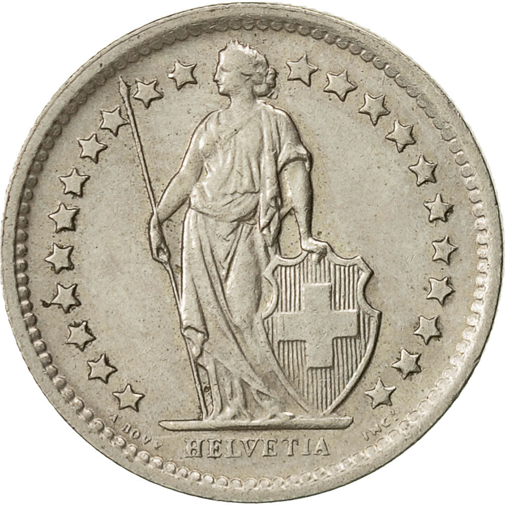 Switzerland, 1/2 Franc, 1968, Bern, AU(50-53), Copper-nickel, KM:23a.1