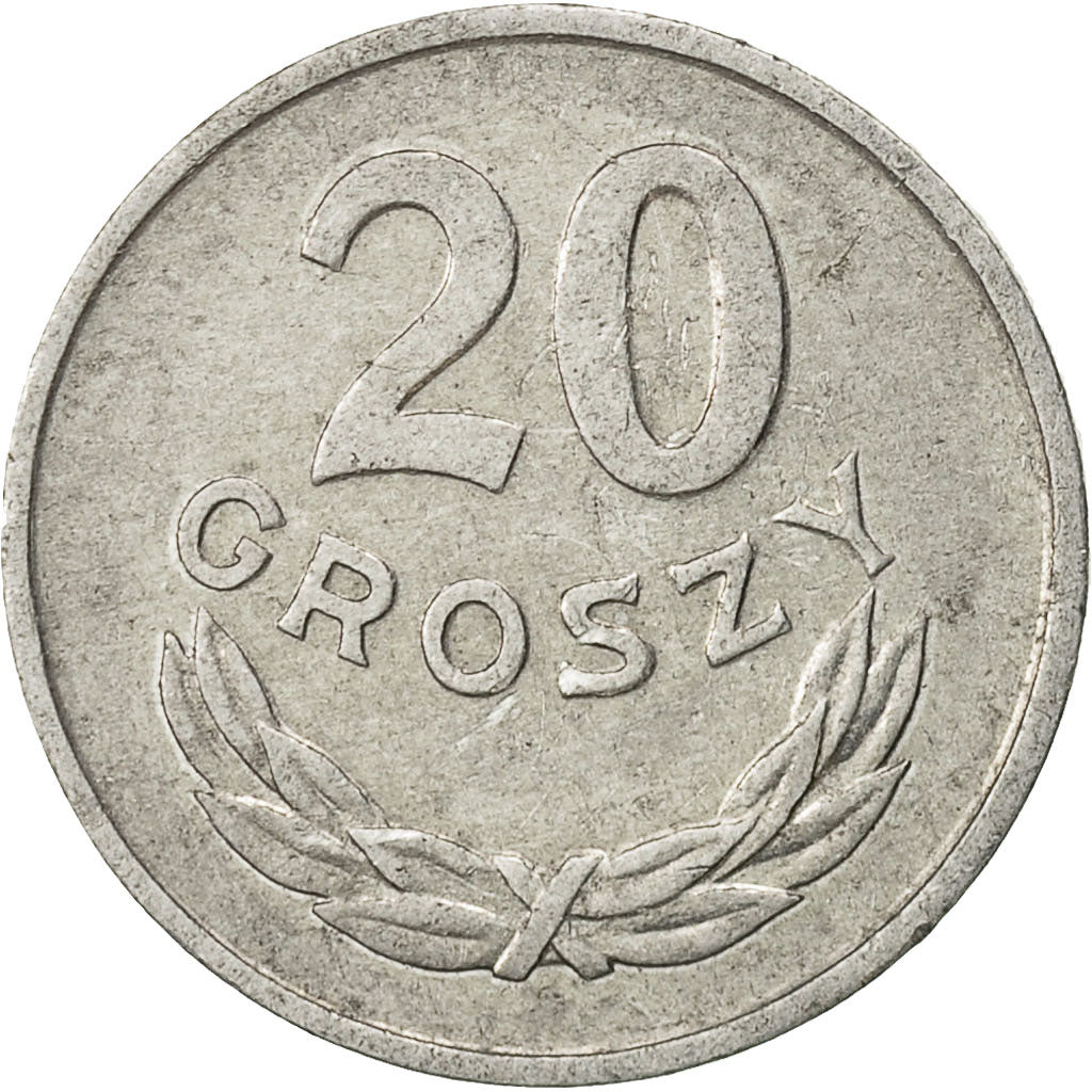 Poland, 20 Groszy, 1966, Warsaw, EF(40-45), Aluminum, KM:A47