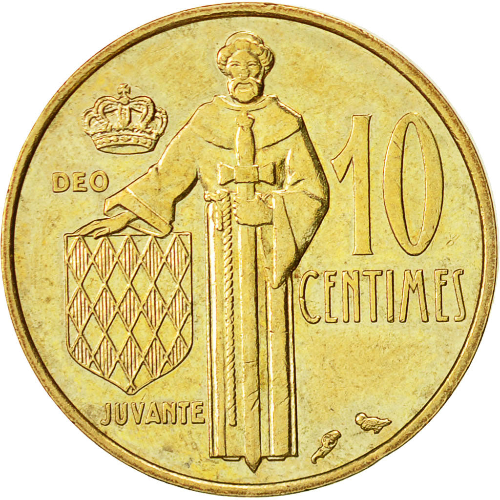 Monaco, Rainier III, 10 Centimes, 1974, AU(50-53), Aluminum-Bronze, KM:142