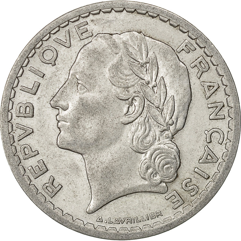 Frankreich, Lavrillier, 5 Francs, 1946, Castelsarrasin, SS+, Aluminium