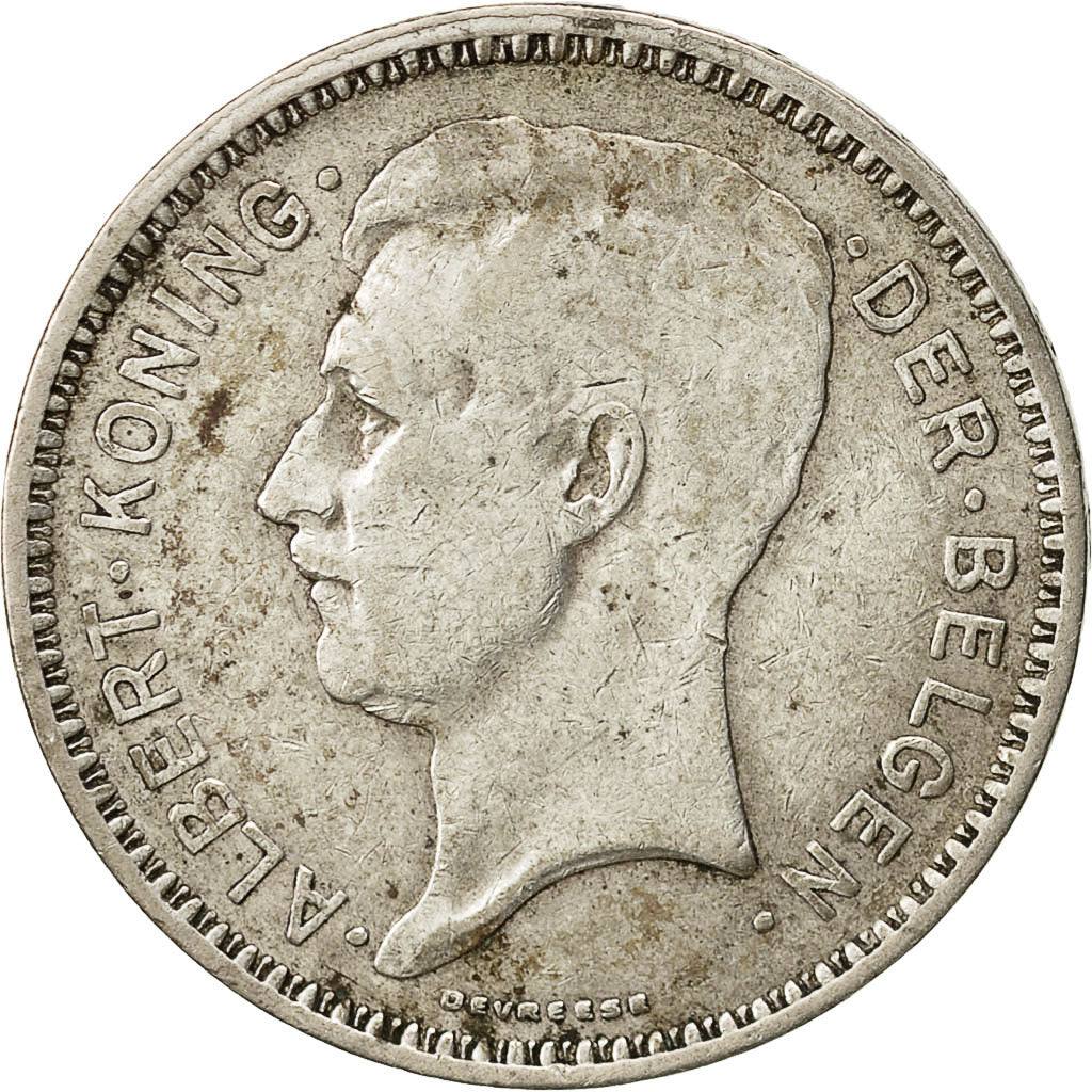 Belgium, 20 Francs, 20 Frank, 1934, VF(30-35), Silver, KM:104.1