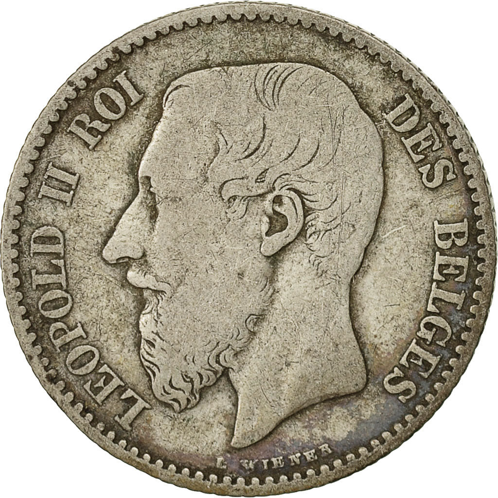 Belgium, Leopold II, Franc, 1886, VF(20-25), Silver, KM:28.1