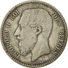 Belgium, Leopold II, Franc, 1886, VF(20-25), Silver, KM:28.1