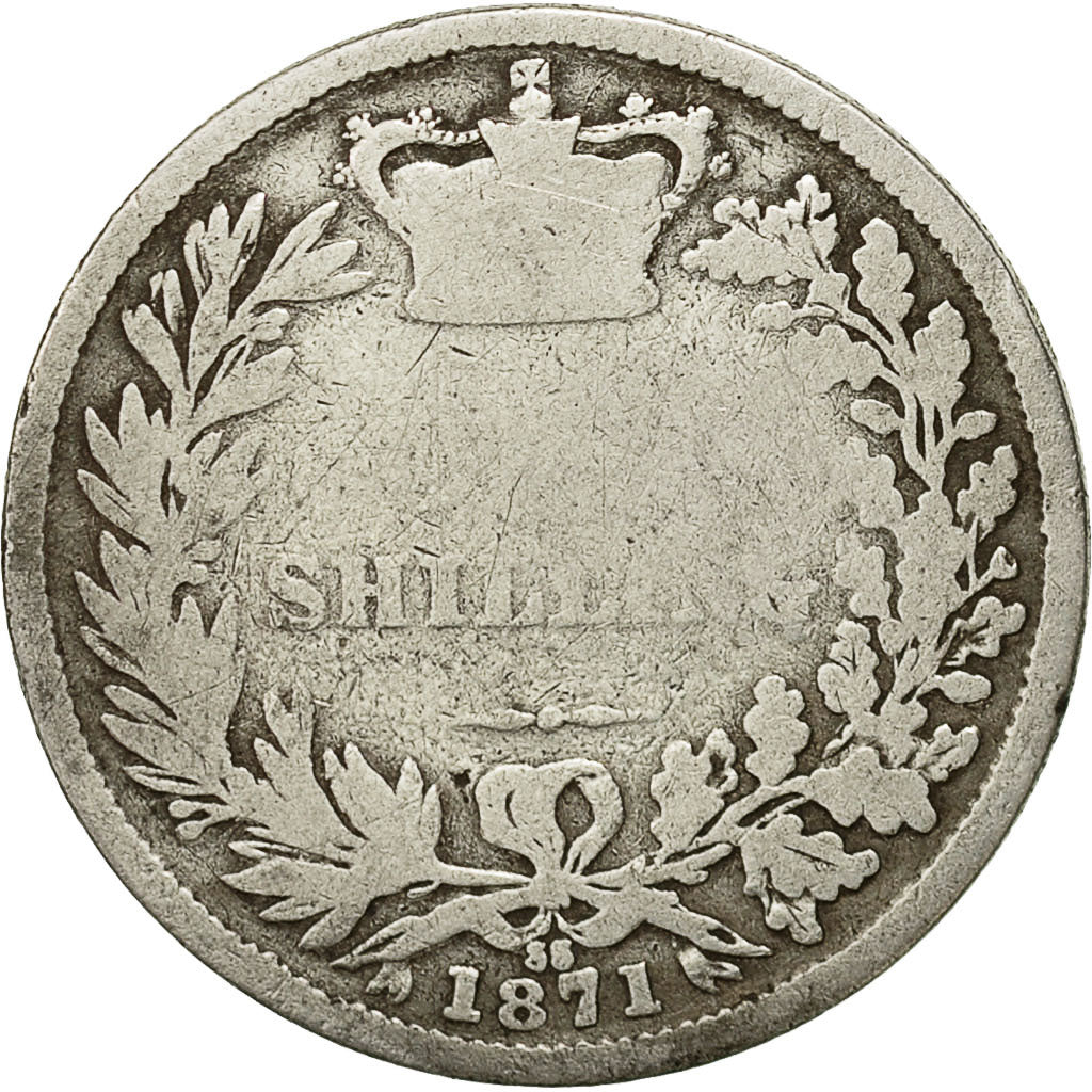 Great Britain, Victoria, Shilling, 1871, F(12-15), Silver, KM:734.2