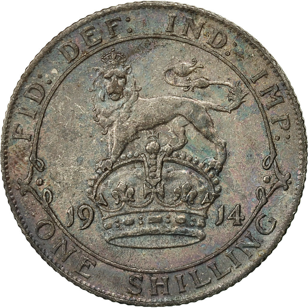 Great Britain, George V, Shilling, 1914, VF(30-35), Silver, KM:816