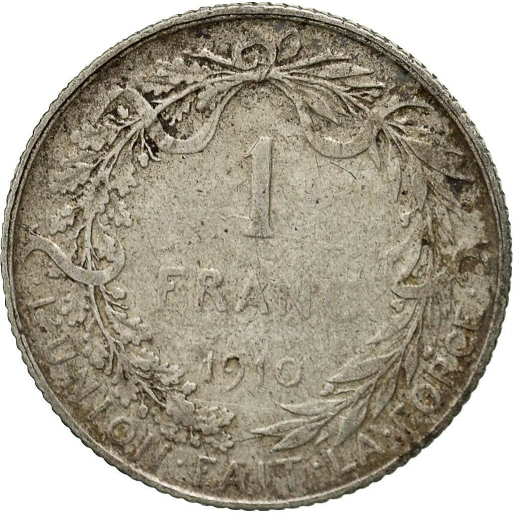 Belgium, Franc, 1910, VF(20-25), Silver, KM:72