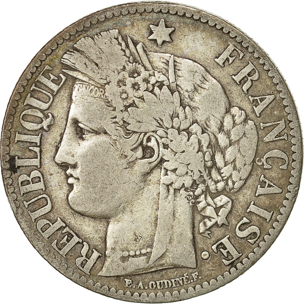 France, Cérès, 2 Francs, 1887, Paris, VF(20-25), Silver, KM:817.1