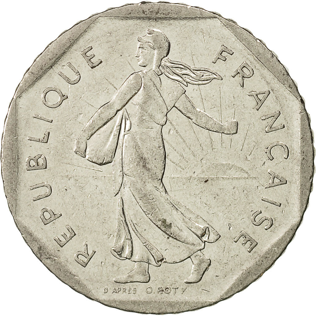 Frankreich, Semeuse, 2 Francs, 1981, Paris, S+, Nickel, KM:942.1