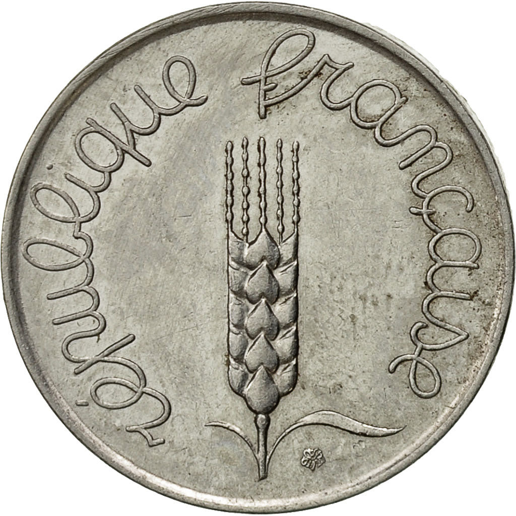 France, Épi, 5 Centimes, 1961, Paris, EF(40-45), Stainless Steel, KM:927
