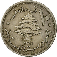 Lebanon, 10 Piastres, 1961, VF(30-35), Copper-nickel, KM:24