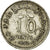 Coin, Ceylon, Victoria, 10 Cents, 1892, EF(40-45), Silver, KM:94