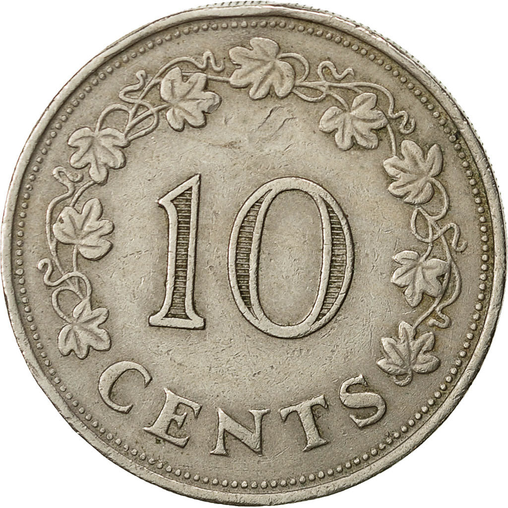 Malta, 10 Cents, 1972, British Royal Mint, BC+, Cobre - níquel, KM:11