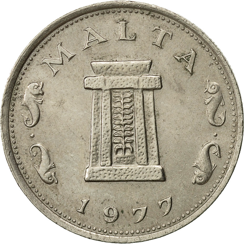 Moneta, Malta, 5 Cents, 1977, British Royal Mint, EF(40-45), Miedź-Nikiel