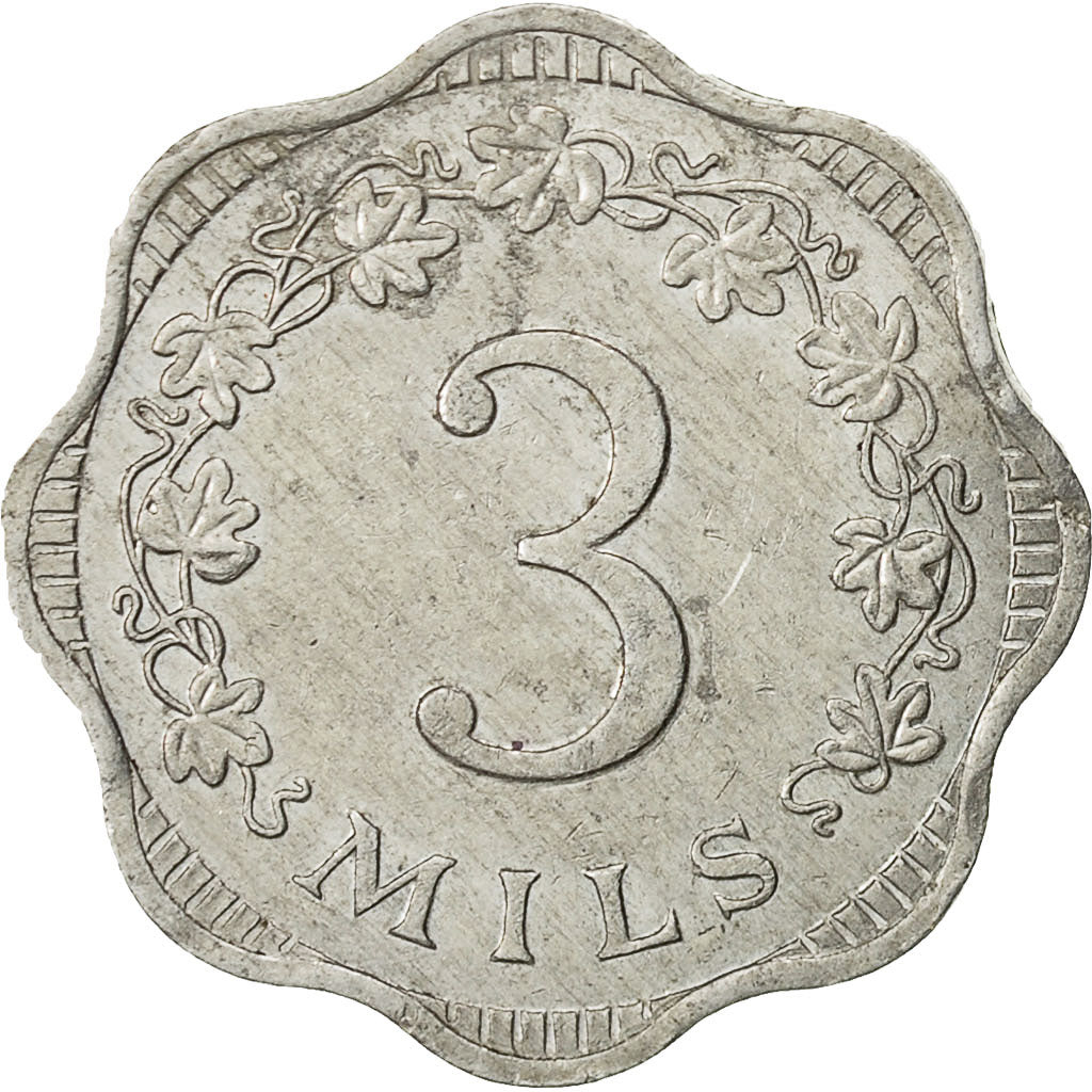 Malta, 3 Mils, 1972, British Royal Mint, EF(40-45), Aluminum, KM:6