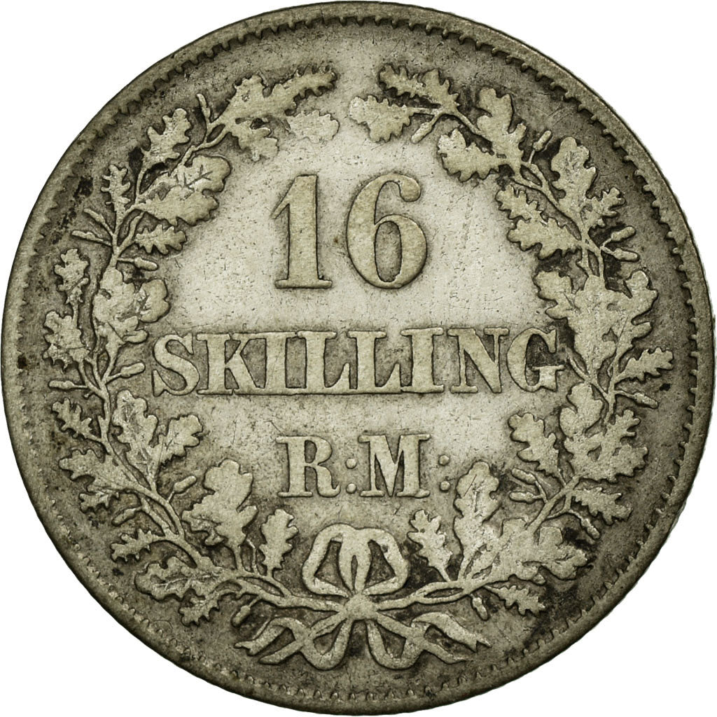 Monnaie, Danemark, Frederik VII, 16 Skilling Rigsmont, 1856, Copenhagen, TB