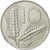 Italia, 10 Lire, 1974, Rome, MBC+, Aluminio, KM:93