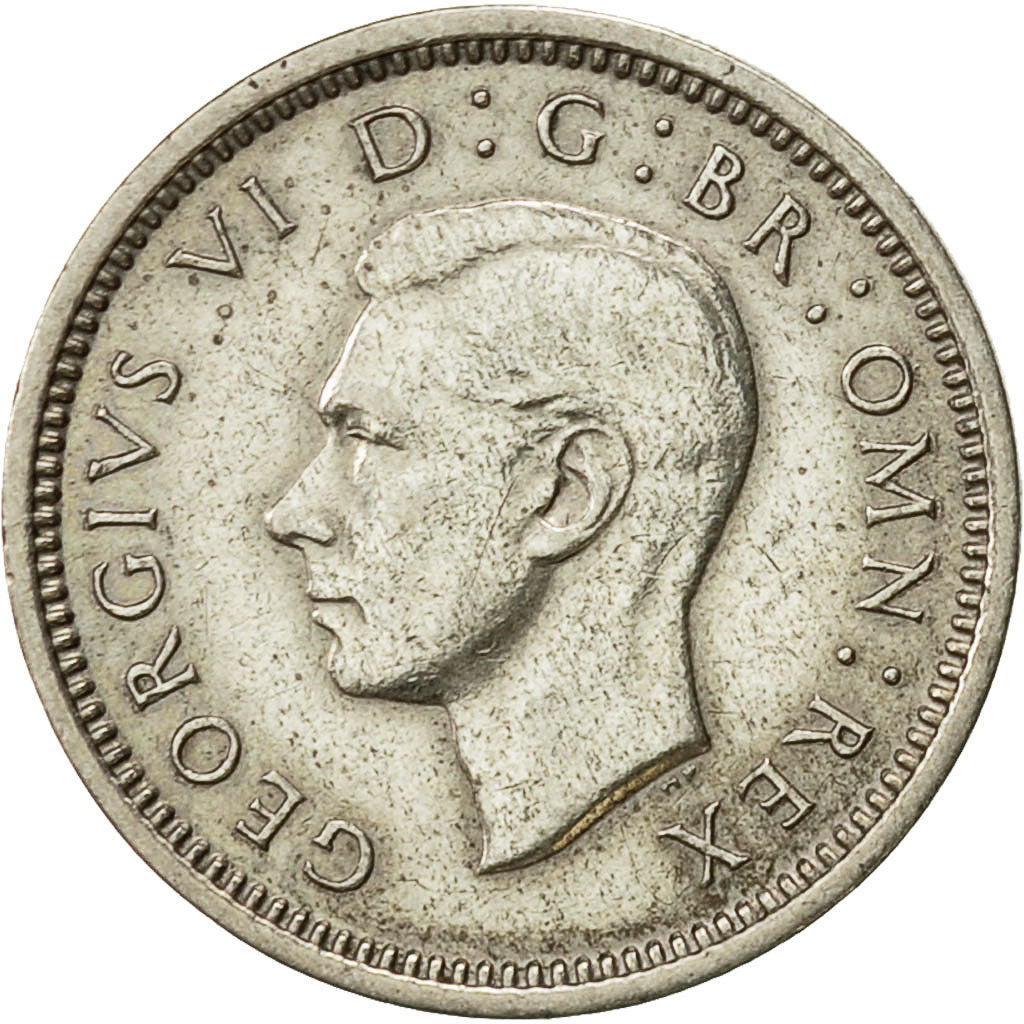 Great Britain, George VI, 3 Pence, 1938, AU(50-53), Silver, KM:848