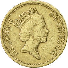 Great Britain, Elizabeth II, Pound, 1992, EF(40-45), Nickel-brass, KM:948