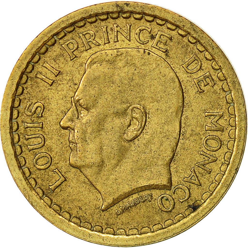 Coin, Monaco, Louis II, Franc, Undated (1943), VF(30-35)