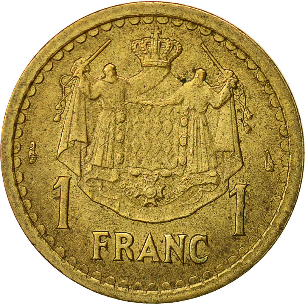 Coin, Monaco, Louis II, Franc, Undated (1943), VF(30-35)