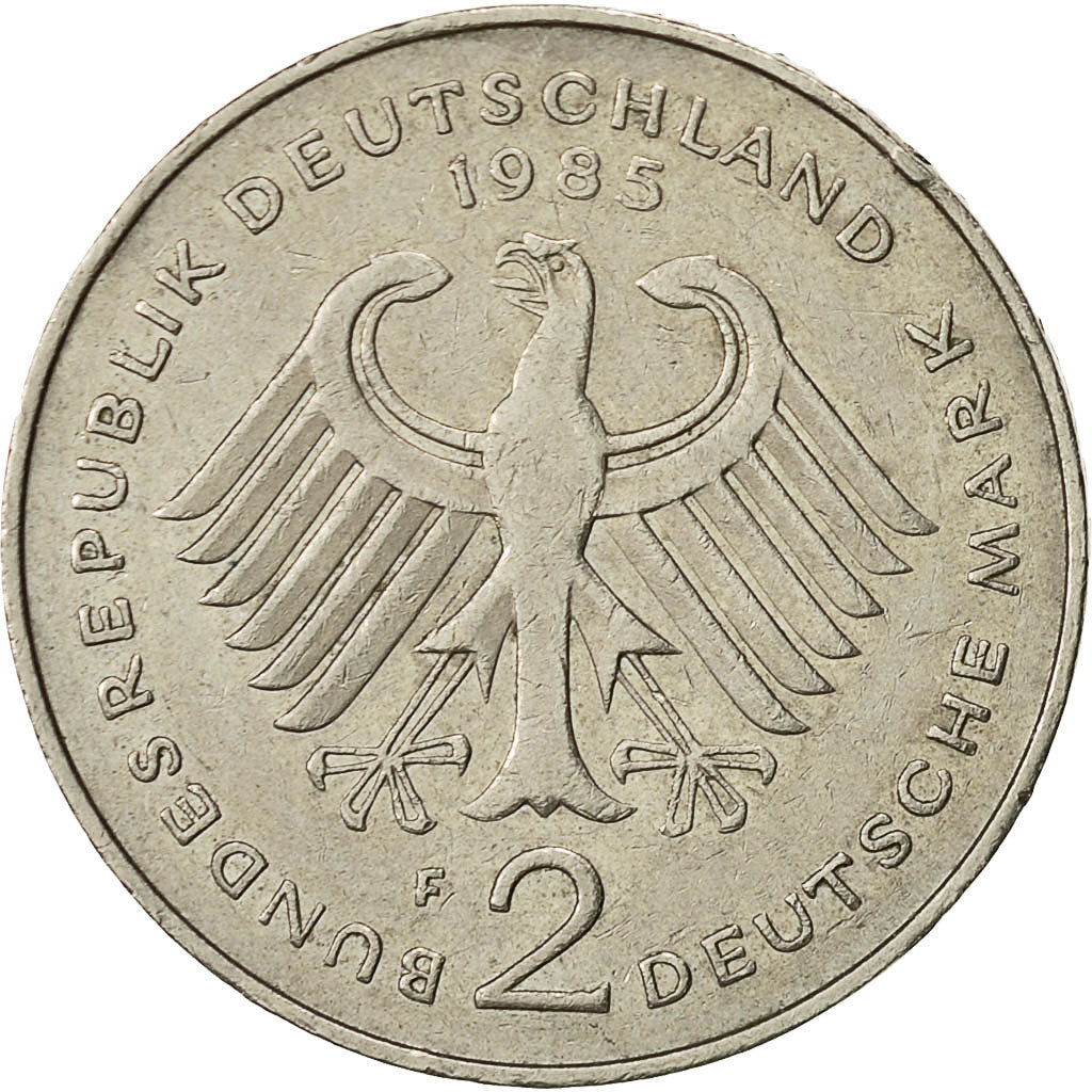 Moneta, Niemcy - RFN, 2 Mark, 1985, Stuttgart, EF(40-45), Miedź-Nikiel