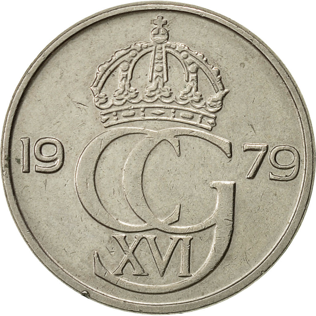 Sweden, Carl XVI Gustaf, 50 Öre, 1979, AU(50-53), Copper-nickel, KM:855