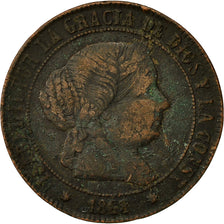 España, Isabel II, 5 Centimos, 1868, Madrid, BC, Cobre, KM:635.1