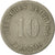 GERMANY - EMPIRE, Wilhelm I, 10 Pfennig, 1876, Munich, S+, Copper-nickel, KM:4