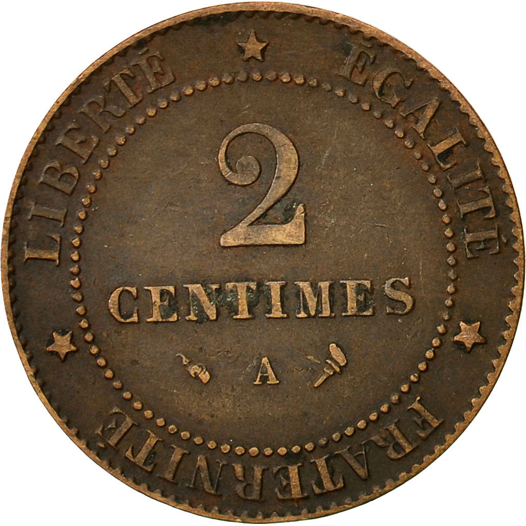 France, Cérès, 2 Centimes, 1897, Paris, EF(40-45), Bronze, KM:827.1