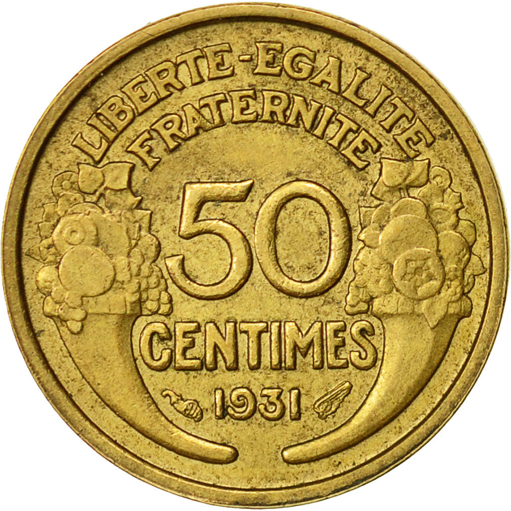 France, Morlon, 50 Centimes, 1931, Paris, EF(40-45), Aluminum-Bronze, KM:894.1
