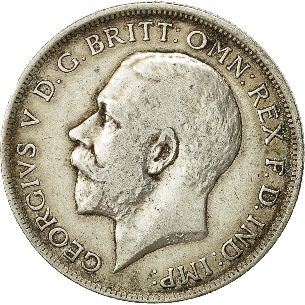 Great Britain, George V, Florin, Two Shillings, 1914, EF(40-45), Silver, KM:817