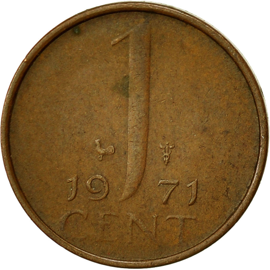 Moneta, Holandia, Juliana, Cent, 1971, VF(30-35), Bronze, KM:180