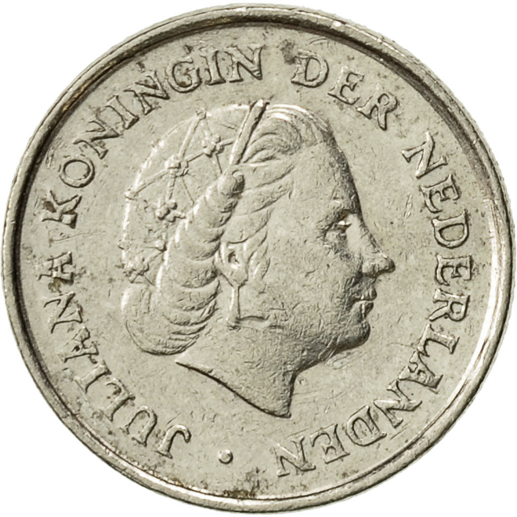 Netherlands, Juliana, 10 Cents, 1973, EF(40-45), Nickel, KM:182
