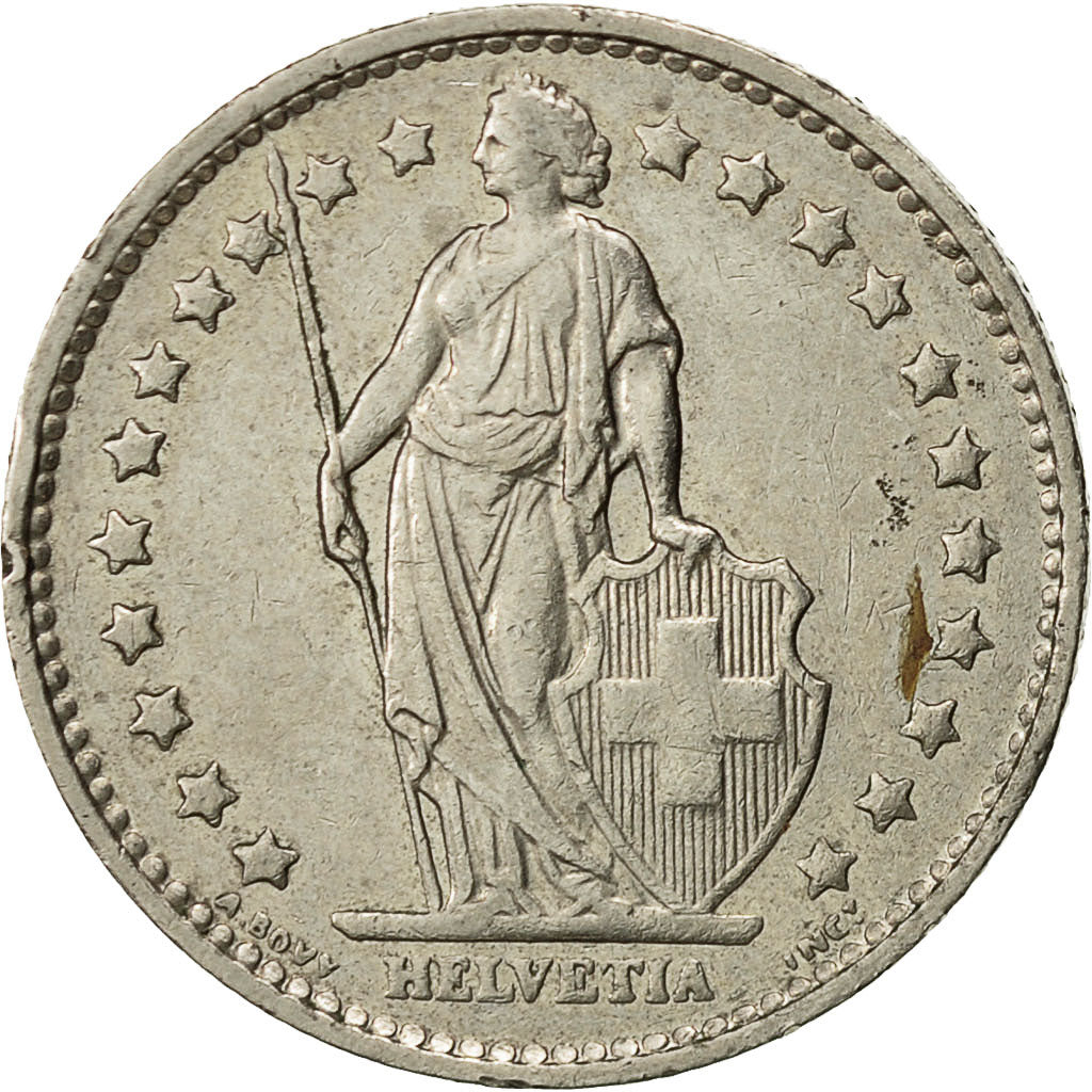 Switzerland, Franc, 1975, Bern, EF(40-45), Copper-nickel, KM:24a.1